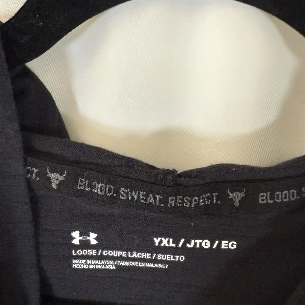 Iron Paradise Under Armour Hoodie Youth XL Black Short Sleeve 100% Cotton